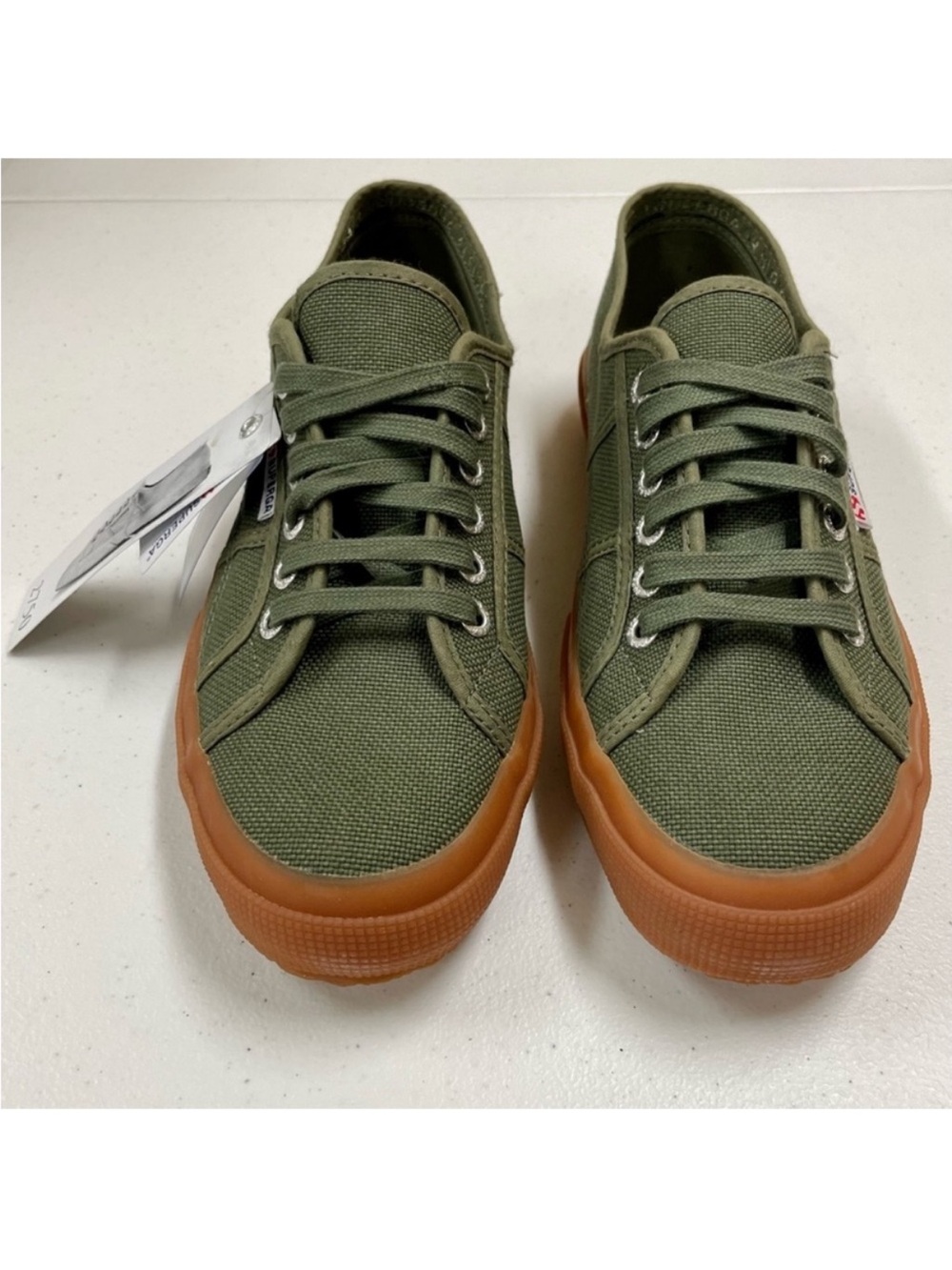 New Superga 2750 Sneakers Mens 10 Womens 11.5 Green Sherwood Gum Cotu Canvas